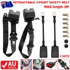 <!--F#f_0-->2X Retractable 3 Point Safety Seat Belt Set Auto Car Seatbelt Strap Universal AU<!--F/-->