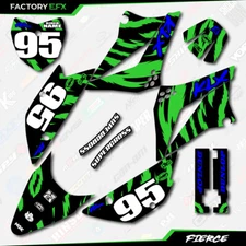 Green Blue Fierce Graphics Kit fits Kawasaki KLX110 10-25 Decal Sticker KLX 110