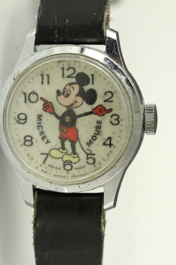 VINTAGE Jewelry WALT DISNEY Mickey Mouse Cartoon Swiss Watch AS IS