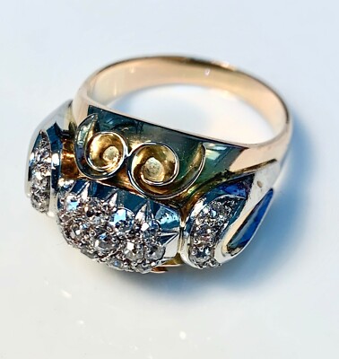 Wunderschön Ring Tank Gold 18 Karat - Diamanten 0.55 10.80, G