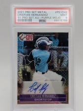 Cristian Hernandez RC SSP 2021 Pro Set Metal AUTO Purple Mojo #/10 PSA 9 Low Pop