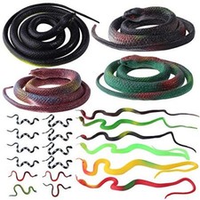 22 Pcs Fake Snake Rubber Snakes Snake Garden Props to Scare Birds Squirrels Mice