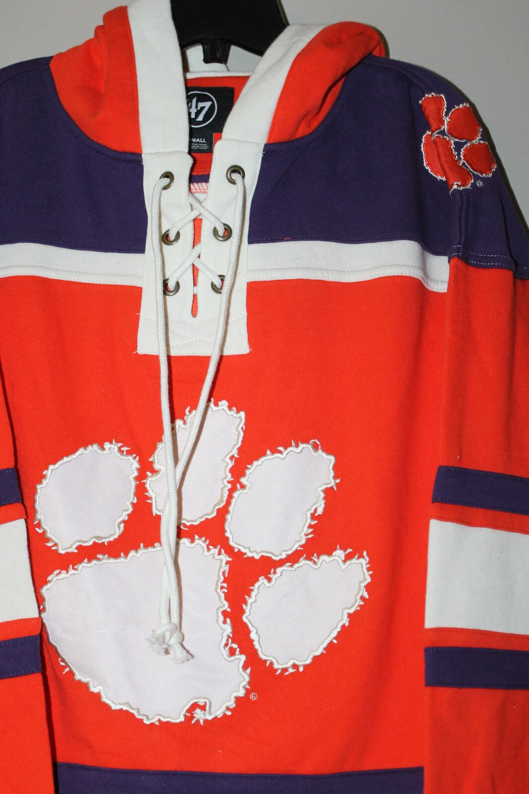 Clemson old time jersey style mid weight cotton hoodie