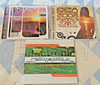 3 x CD´S   IBIZA Electrohouse 2008  + Cosmophilia Vol.3  NEU OVP (Trance,Electro