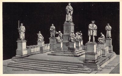 L200 Germany Worms am Rhein Lutherdenkmal Monument vintage postcard