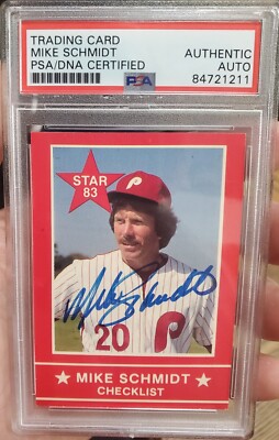 PSA Slabbed 1983 Star Phillies Mike Schmidt Autographed Signed