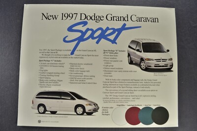 1997 Dodge Grand Caravan Sport Brochure Sheet Minivan Excellent