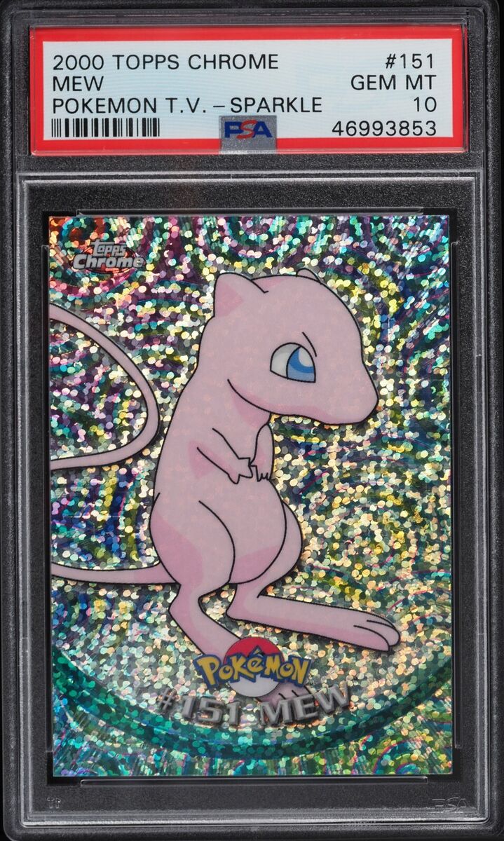 PSA 10 2000 Pokemon Topps Chrome Series 2 SPARKLE Mew 151 #1 PSA 10 2000 Pokemon Topps Chrome Series 2 SPARKLE Mew 151 #1