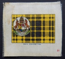 Grande carte SOIE clan MACLACHLAN tartan et armoiries émise en 1922