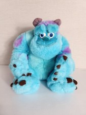 Disney Store Sulley Monsters Inc Plush 12" Pixar Blue Purple Soft Stuffed Animal