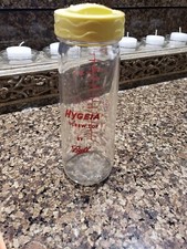 Vintage Hygeia Glass Baby Bottle, by BALL, Yellow Lid, 8 oz