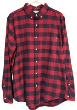 Chubbies Flannel Shirt Mens L Red Blue Plaid Lumberjack Checker Button Down