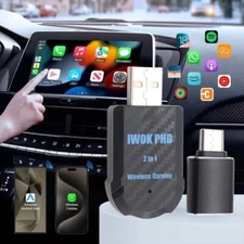 Black USB Wireless CarPlay Adapter For iPhone Apple Wireless Dongle Plug ＆Play
