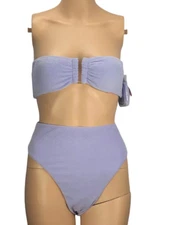 VICTORIAS SECRET SWIM SUIT SET BANDEAU BIKINI TOP LARGE+ CHEEKY BOTTOM LARGE NWT