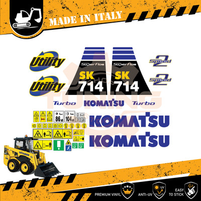 Décalcomanies Work Means Pour Komatsu SK714-5 Turbo - Vinyle Personnalisé