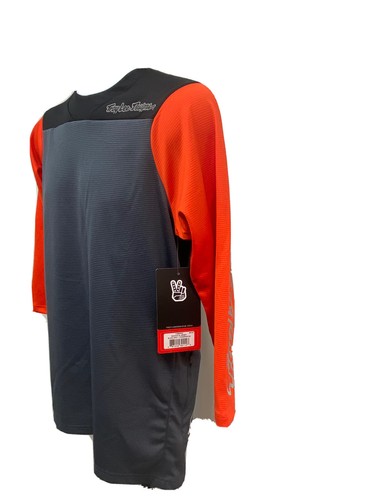 Troy Lee Designs Mens Ruckus 3/4 Jersey Small Gray Tangerine Motocross Offroad - Imagen 4 de 7