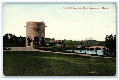 c1910 Old Mill Institute Park Worcester Massachusetts MA Antique Postcard