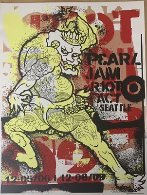 Pearl Jam Poster The Showbox 12/05 12/06 12/08 2002 Seattle Ames