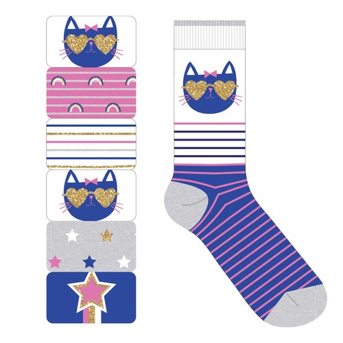 Girls Cotton Rich Novelty Socks - 6 pack - NON REFUNDALE SALE ITEM - Picture 12 of 12