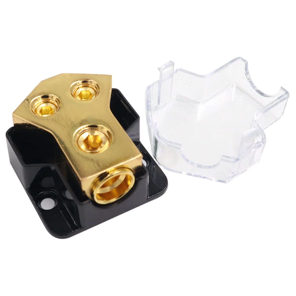 2X 2 Way Distribution Block Power/Ground Splitter 0/4gauge AWG For Car Audio Set - Image 3 of 4