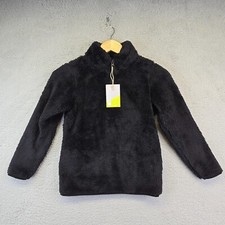 Mountain Warehouse Teddy Sweater Boys Size 7/8 Black Deep Pile Fleece Cozy New