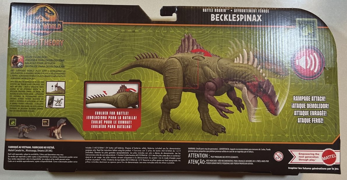 NEW 2024 Jurassic World Chaos Theory Epic Evolution Becklespinax