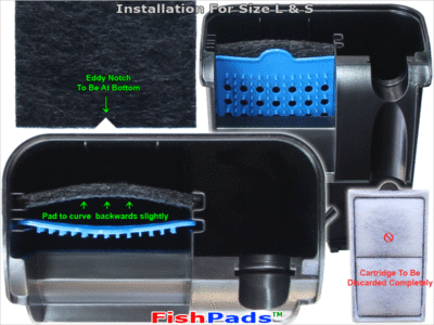 For TopFin Filter Cartridge Silent Silen Stream Large PF-L,Small 