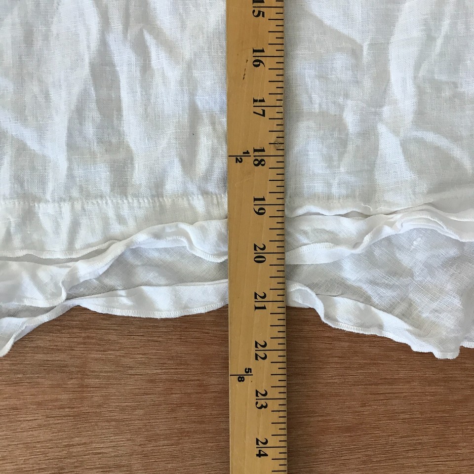 Liz and Jane 100 Linen Top Women XL White Drawstring V Neck Long