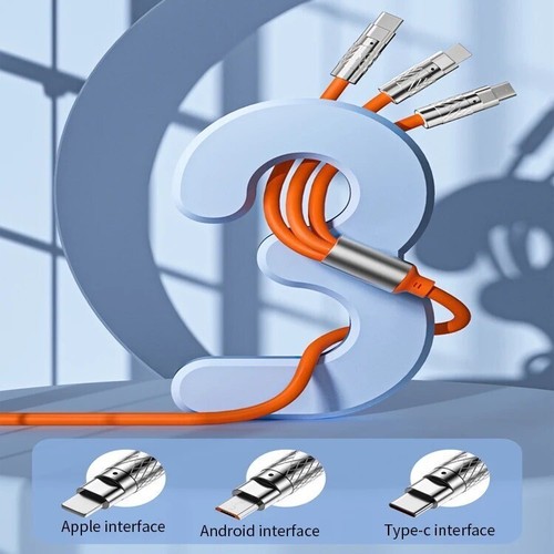 3 in 1 Heavy Duty Braided Long USB Fast Charger Cable Lead For iPhone Samsung - Picture 3 of 20