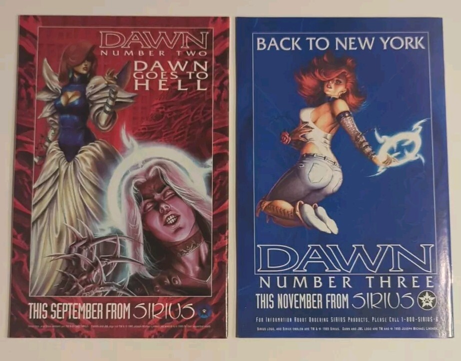 DAWN #1 #2 by Joseph Michael Linsner Sirius Comics 1995 Comic Lot