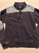 Simply Southern Women's Medium Navy Blue Wave Whale 1/4 Zip Pullover - Pre-owned