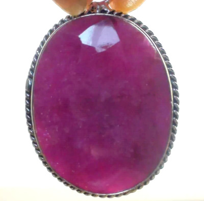 GROSS! 54,85 ct NATUR ROSA RUBIN PRINZESSIN VIKTORIANISCHER STIL ANHÄNGER 925 S.SILBER