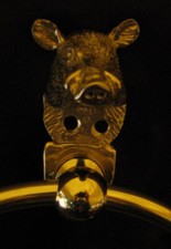 BOAR'S HEAD, WILD BOAR Bronze Towel Ring!