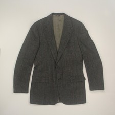 Polo University Ralph Lauren Sport Coat Blazer Measured Size 42 Herringbone VTG