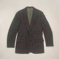 Polo University Ralph Lauren Sport Coat Blazer Measured Size 42 Herringbone VTG