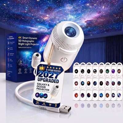 2027 Upgraded Plug and Play Hd Star Projector with 24 Films -Hd Smart Dynamic 