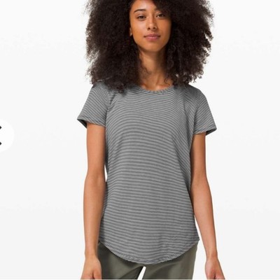 Lululemon Love Crew III Tonka Stripe Black White sz 2