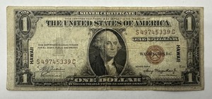 1935A Hawaii One Dollar Silver Certificate Red Note