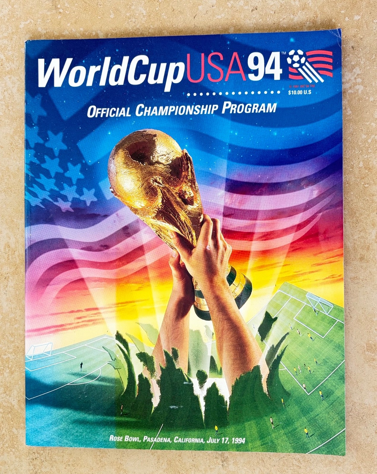 World Cup USA 1994 Official Championship Program Rose Bowl Pasadena date 7/17/94