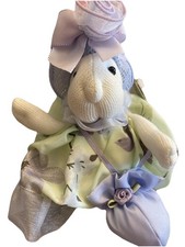 Vintage Russ Bunny Plush w/ Bonnet Purse Floral Outfit New w/ Tags