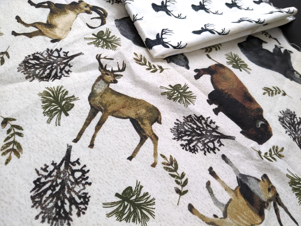 Assorted Cotton Quilt Craft Fabrics Remnants Nature Wildlife Deer Outdoors - Image 4 of 4