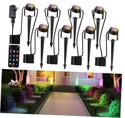  RGB Landscape Lighting with Bluetooth App Control & Remote, Low Voltage 