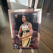 Topps 2026 Topps Chrome Tre Johnson III Rookie Card #156 Washington Wizards. rookie card picture