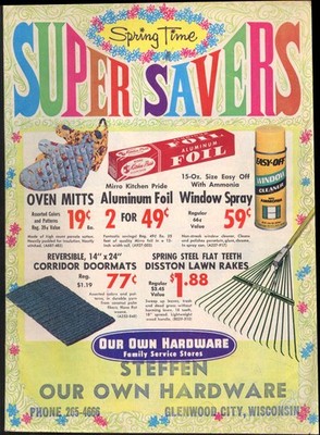 Steffen Our Own Hardware Sprint Time Super Savers circular bicycles sports 1969