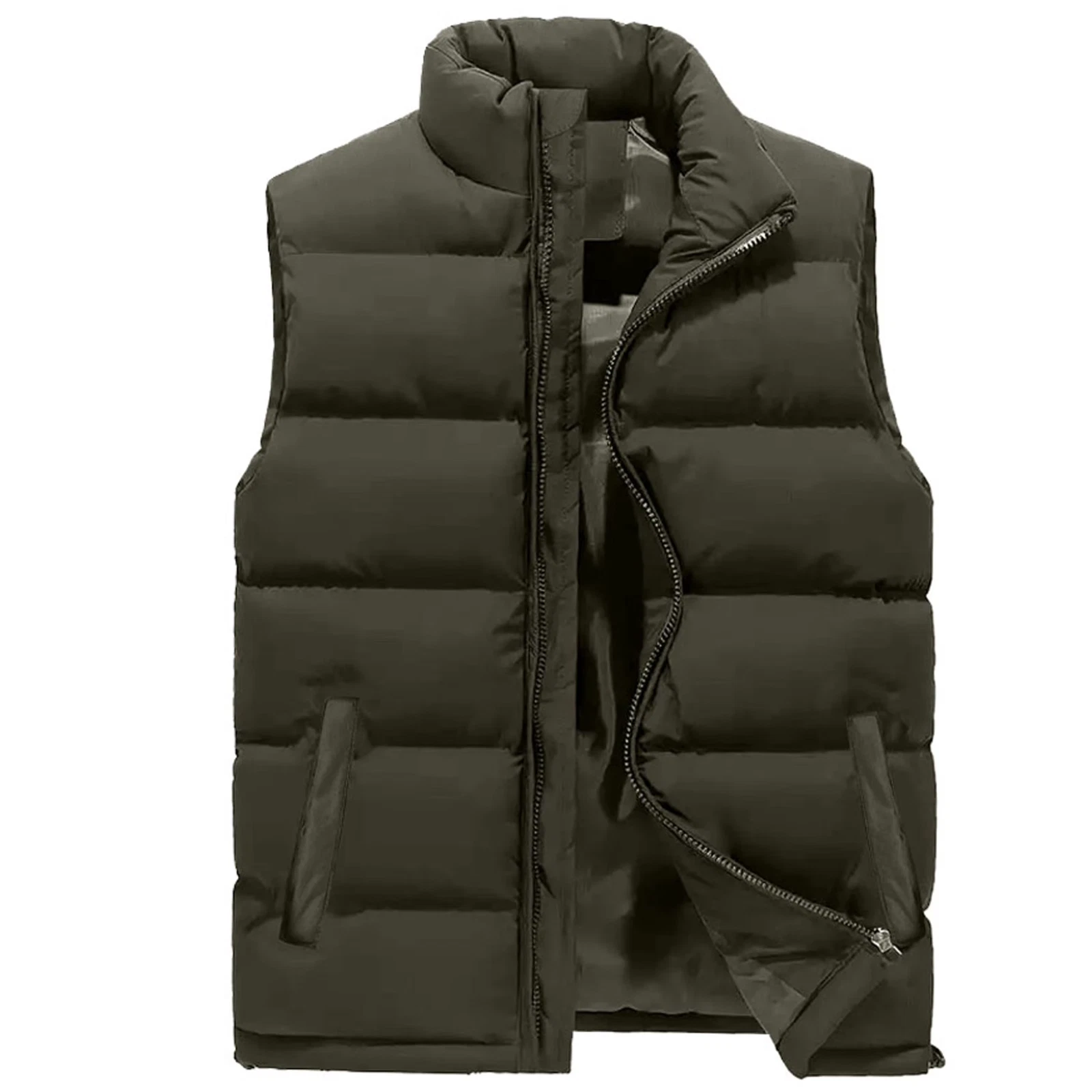 Men’s Waterproof Puffer Bomber Jacket – Casual Autumn Lightweight Polyester Coat - product detail image 7