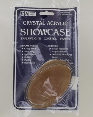 New Ramco Arts Crystal Acrylic Showcase Paperweight, Coaster, Frame - Oval