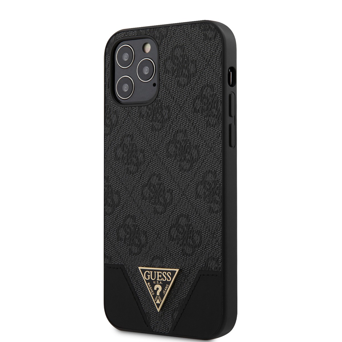 Coque de protection iPhone 12 Guess antichoc grise motif 4G anti-rayures