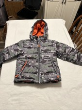 OshKosh Bgosh Puffer Boys Jacket Size 4T Camo Hooded Lined