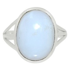Natural White Opal 925 Sterling Silver Ring Size 9 Wholesale USA