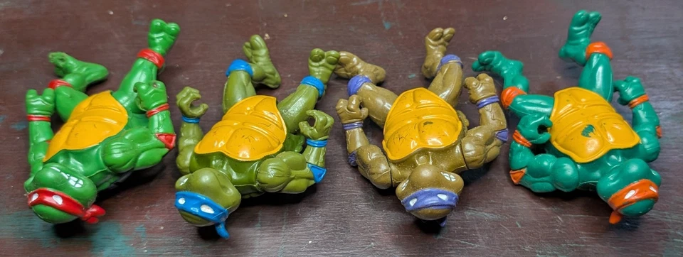 Conjunto de 4 bonecos colecionáveis vintage 1988 Teenage Mutant Ninja Turtles, TMNT - Imagem 3 de 4